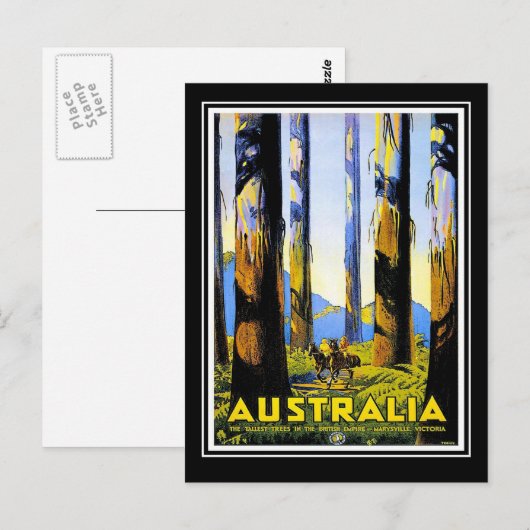 Briefkaart Vintage Travel Australië (Voorkant / Achterkant)