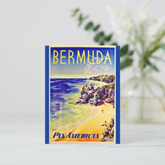 Briefkaart-Vintage Travel-Bermuda Briefkaart (Staand voorkant)