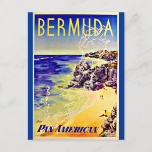 Briefkaart-Vintage Travel-Bermuda Briefkaart