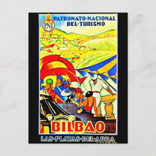 Briefkaart-Vintage Travel-Bilbao Briefkaart (Voorkant)