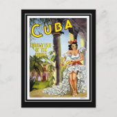 Briefkaart Vintage Travel Cuba (Voorkant)