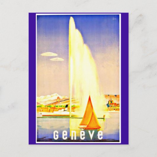 Briefkaart-Vintage Travel-Genève Briefkaart (Voorkant)
