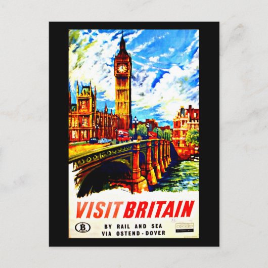 Briefkaart-Vintage Travel-Groot-Brittannië 2 Briefkaart (Voorkant)