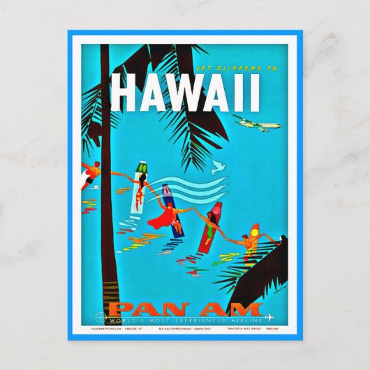 Briefkaart-Vintage Travel-Hawaii 5 Briefkaart (Voorkant)