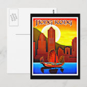 Briefkaart-Vintage Travel-Hong Kong Briefkaart (Voorkant / Achterkant)