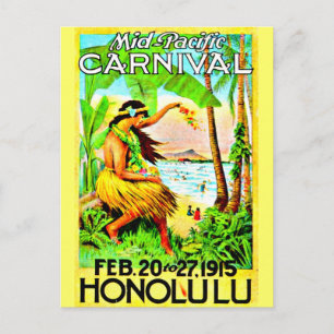 Briefkaart-Vintage Travel-Honolulu Briefkaart