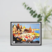 Briefkaart-Vintage Travel-India Briefkaart (Staand voorkant)
