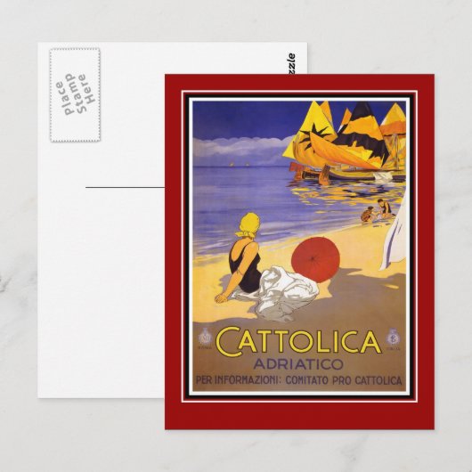 Briefkaart Vintage Travel Italië (Voorkant / Achterkant)