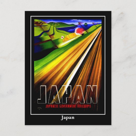 Briefkaart Vintage Travel Japan (Voorkant)