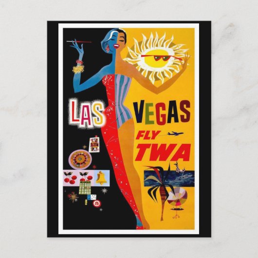 Briefkaart-Vintage Travel-Las Vegas Briefkaart (Voorkant)