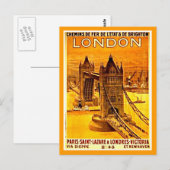 Briefkaart-Vintage Travel-Londen 2 Briefkaart (Voorkant / Achterkant)