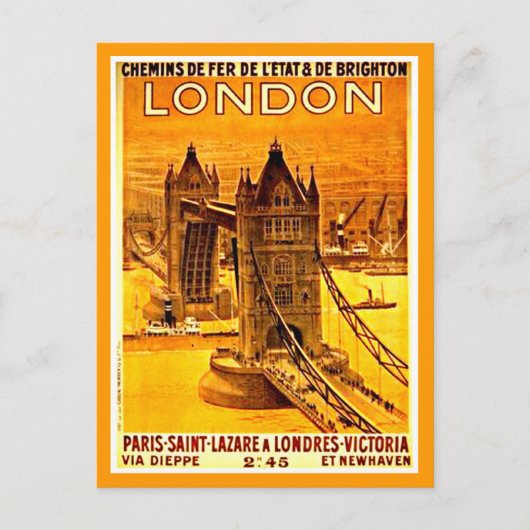 Briefkaart-Vintage Travel-Londen 2 Briefkaart (Voorkant)