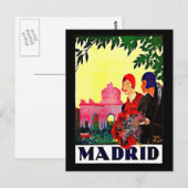 Briefkaart-Vintage Travel-Madrid Briefkaart (Voorkant / Achterkant)