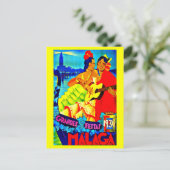 Briefkaart-Vintage Travel-Malaga Briefkaart (Staand voorkant)