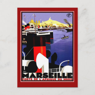Briefkaart Vintage Travel Marseille