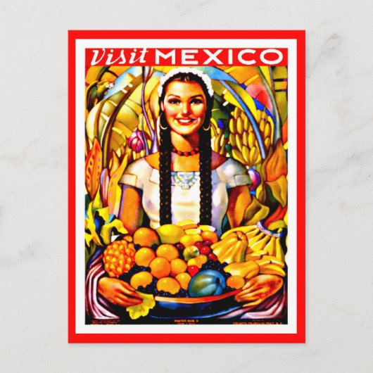 Briefkaart-Vintage Travel-Mexico Briefkaart (Voorkant)