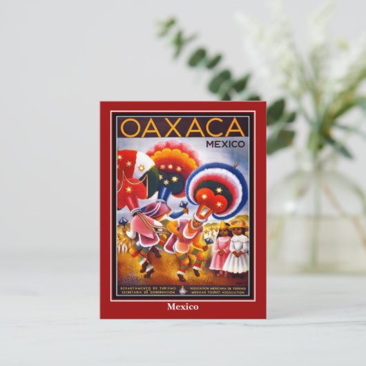 Briefkaart Vintage Travel Mexico Oaxaco (Staand voorkant)