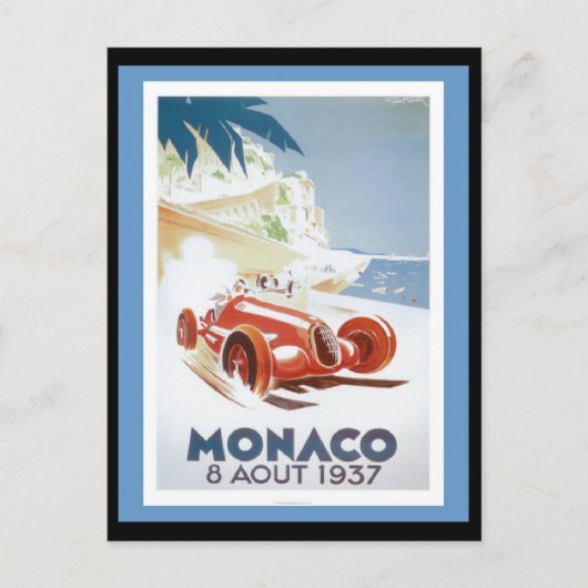 Briefkaart-Vintage Travel-Monaco Briefkaart (Voorkant)