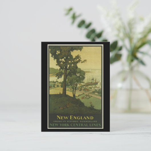 Briefkaart-Vintage Travel-New England Briefkaart (Staand voorkant)