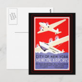 Briefkaart Vintage Travel New York Nederland (Voorkant / Achterkant)