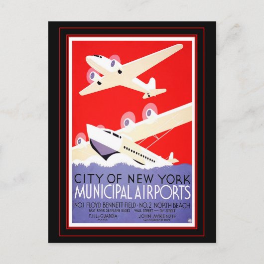 Briefkaart Vintage Travel New York Nederland (Voorkant)