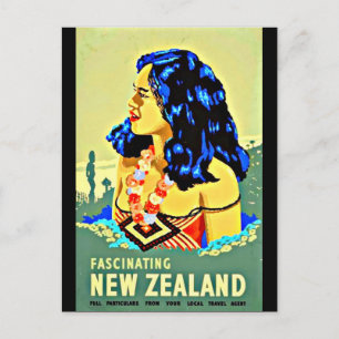 Briefkaart-Vintage Travel-Nieuw-Zeeland Briefkaart
