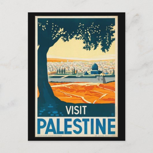 Briefkaart-Vintage Travel-Palestina Briefkaart (Voorkant)