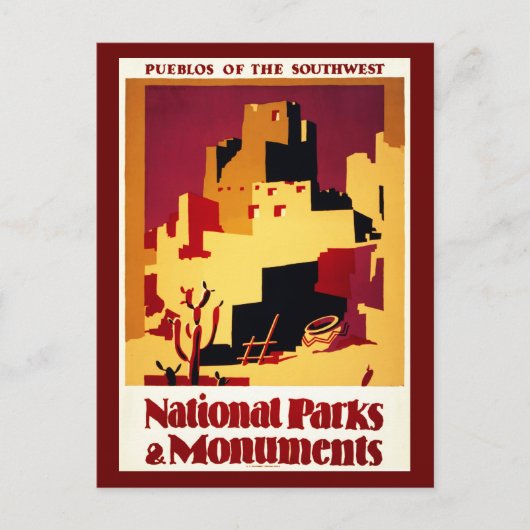 Briefkaart-VIntage Travel-Pueblos van het zuidwest Briefkaart (Voorkant)