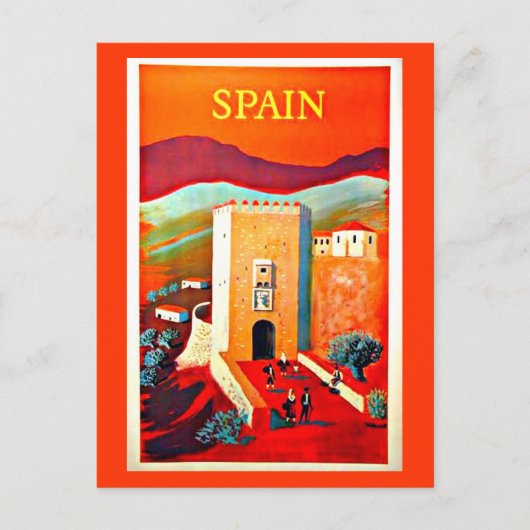 Briefkaart-Vintage Travel-Spanje 2 Briefkaart (Voorkant)