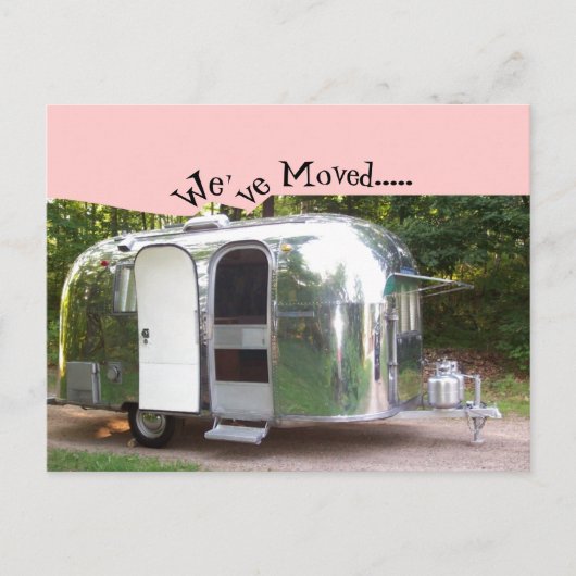 Briefkaart Vintage Travel Trailer Retro We zijn ve (Voorkant)