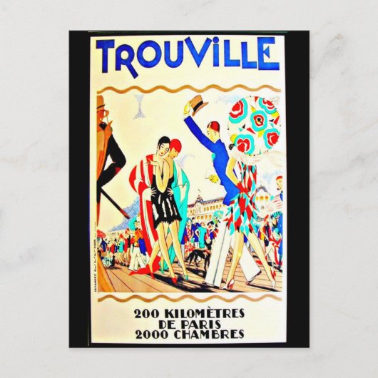 Briefkaart-Vintage Travel-Trouville Briefkaart (Voorkant)