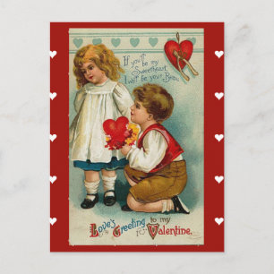 Briefkaart-Vintage Valentijn voor je liefje Feestdagenkaart