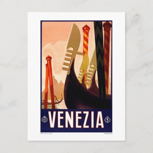 Briefkaart-Vintage Venezia, Italië Briefkaart (Voorkant)