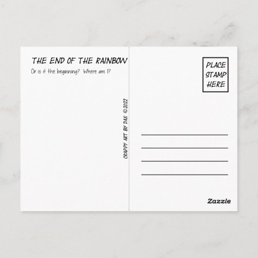 Briefkaart, Violet, Paars, einde van de regenboog Briefkaart (Achterkant)