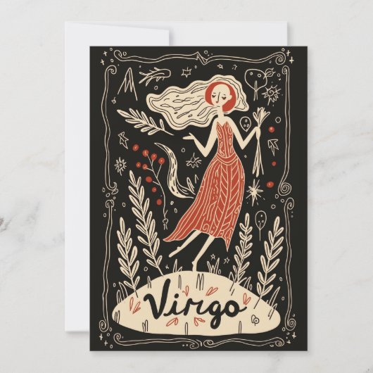 Briefkaart - Virgo Celestial Zodiac Art (Voorkant)