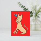 Briefkaart vis en kat (Staand voorkant)