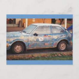 Briefkaart visauto