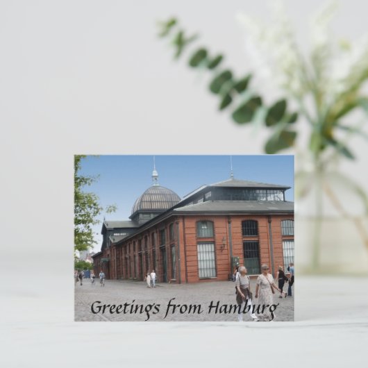 Briefkaart visveilinghuis (Staand voorkant)