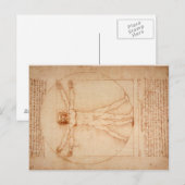 Briefkaart Vitruviaans Man door Leonardo da Vinci (Voorkant / Achterkant)