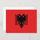 Briefkaart vlag Albanië (Albanees) (Voorkant / Achterkant)