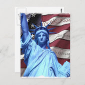 Briefkaart Vlag en Vrijheidsbeeld (Voorkant / Achterkant)