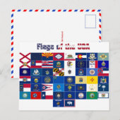 Briefkaart "Vlaggen van de VS" (Voorkant / Achterkant)
