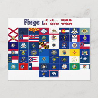 Briefkaart "Vlaggen van de VS"