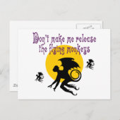Briefkaart vliegende apen (Voorkant / Achterkant)