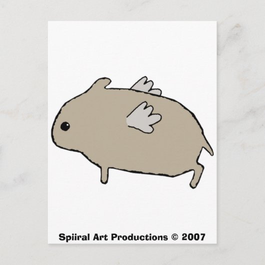 Briefkaart vliegende hamster (Voorkant)