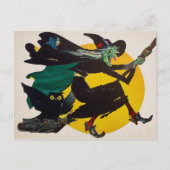 Briefkaart  vliegende heks (Voorkant)