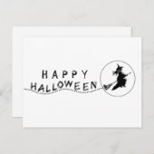 Briefkaart vliegende heks Halloween (Voorkant / Achterkant)