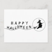 Briefkaart vliegende heks Halloween (Voorkant)