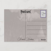 Briefkaart vliegende heks Postkruising (Achterkant)