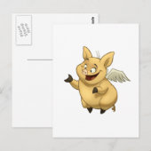 Briefkaart vliegende varkens (Voorkant / Achterkant)